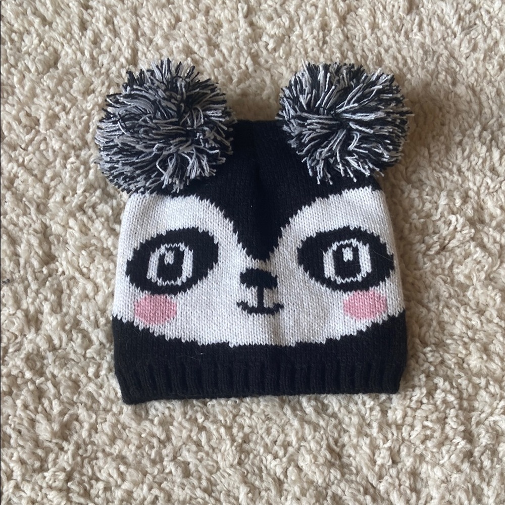 Adorable Black and White Panda Kids Hat